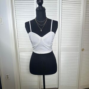 Shein White Bustier Style Top Size S